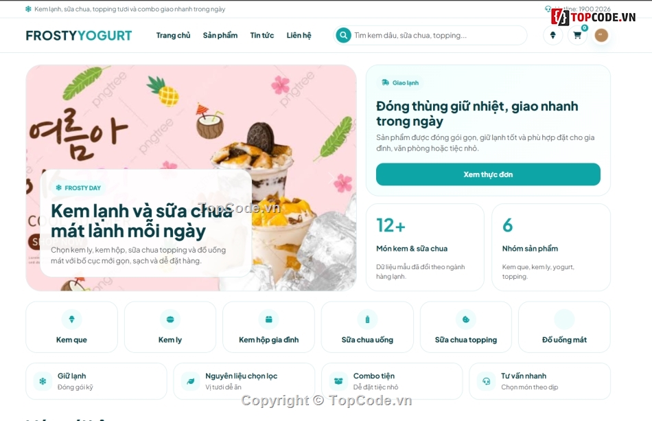 web bán sữa,bán web,web bán đồ lạnh